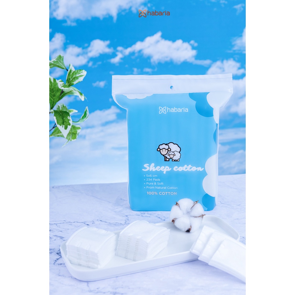 Bông tẩy trang cừu Habaria Sheep cotton 234 miếng