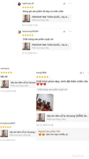 Váy len tăm dáng dài ULZZANG