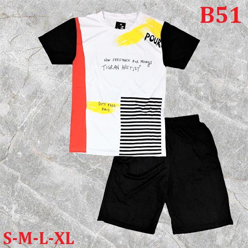 Bộ quần áo thể thao nam, Bộ thời trang thun hè xuất khẩu chất lượng cao