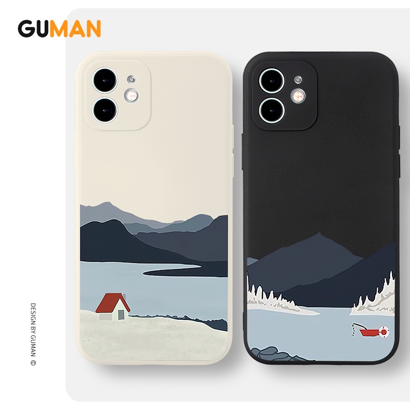 Ốp lưng GUMAN silicon mềm chống bẩn dễ thương đẹp cho iPhone 14 13 12 11 Pro Max SE 2020 X XR XS 8 7 ip 6S 6 Plus kute XYB608