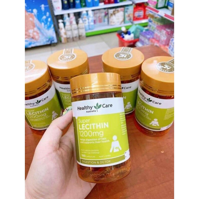 Mầm đậu nành Healthy Care Super Lecithin 1200mg lọ 100v của Úc