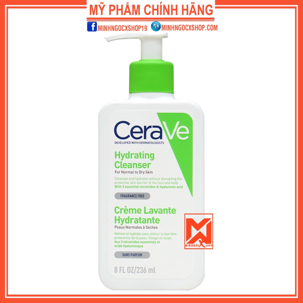 Sữa rửa mặt cho khô Cerave Hydrating Cleanser 237ml