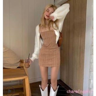 Đầm Dệt Kim Hai Dây Ôm Dáng Màu Trơn Thời Trang Cho Nữ