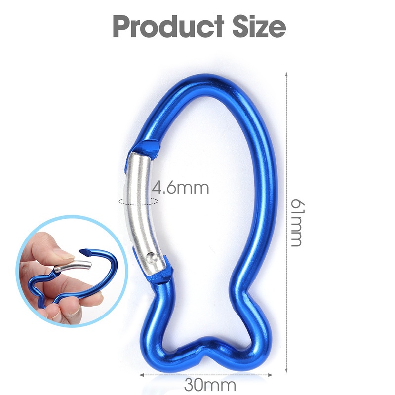 Móc Khóa Carabiner Bằng Hợp Kim Nhôm Đa Năng Dùng Leo Núi/Đi Bộ Đường Dài