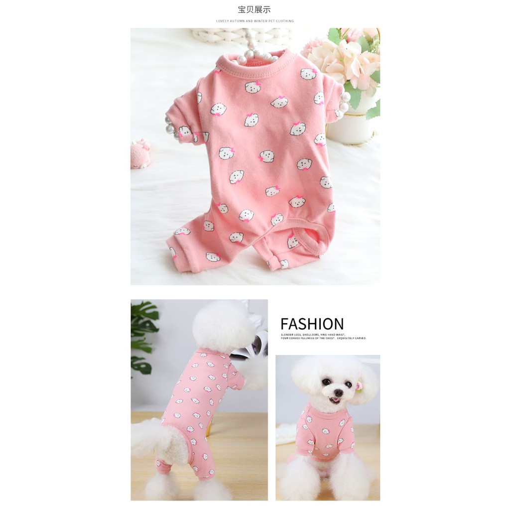 Bộ jum thun CAMQUYTSTORE in họa tiết cún bichon cho thú cưng