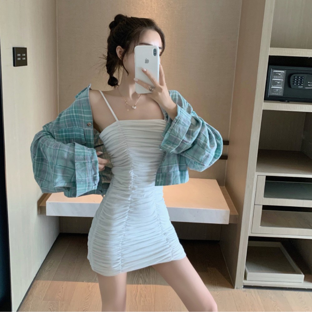 Váy nữ , váy đầm nữ hai dây màu trắng thiết kế thời trang mùa hè sexy sang chảnh cho nữ ATILA SHOP