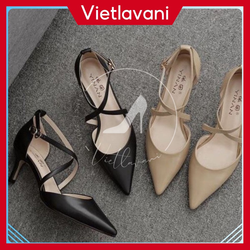 Giày cao gót nữ cao 5P mã LTC33 quai đan chéo trẻ trung