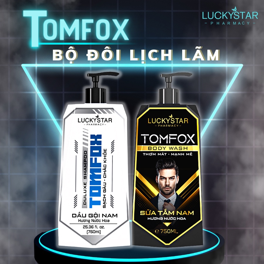 Dầu Gội & Sữa Tắm Nước Hoa Nam Cao Cấp Tomfox Lucky Star chai 750ml