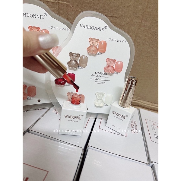 Sơn gel thạch 6 chai vendeni hàng chính hãng + tặng bảng màu
