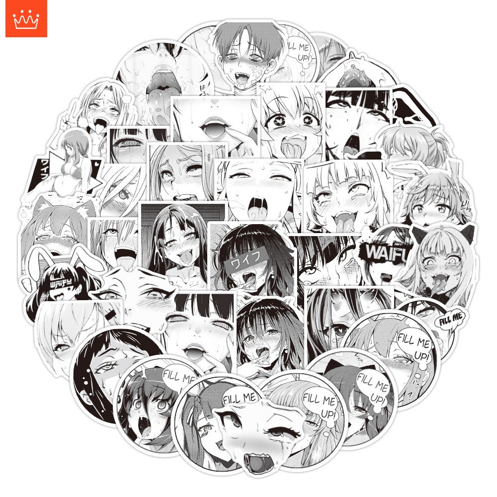 JOJO· Bộ Hình Dán Chống Thấm Ahegao, 50 tờ/bộ