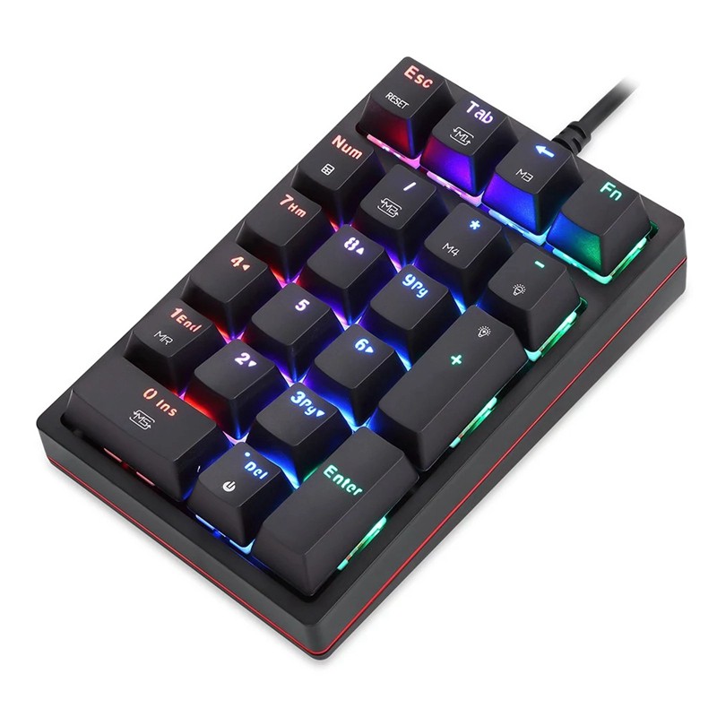 MOTOSPEED K24 Numeric Mechanical Keyboard 21 Keys USB Wired Keyboard with 13 RGB Light Effects OUTEMU Blue Switch | BigBuy360 - bigbuy360.vn