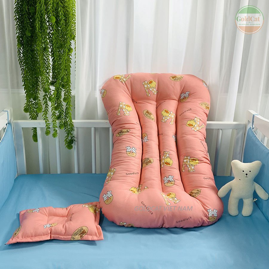 Đệm Ngủ Thông Minh GOLDCAT Chất Liệu Cotton Lụa Mềm Mịn, Thoáng Mát Giúp Massage Cho Bé