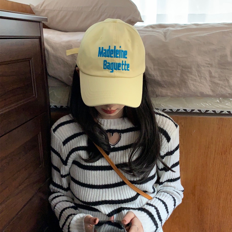 Mũ Lưỡi Trai Mềm Mại Thêu Chữ To Phong Cách Hàn Quốc Thời Trang 2022 Dành Cho Nữ