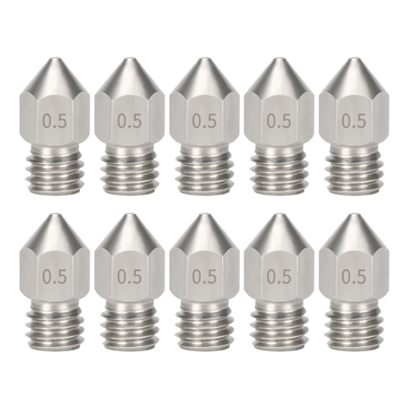 Set 10 Vòi Phun MK8 M6 Sợi Nhỏ 1 75mm Đầu Phun 3 5 0 2 0 3 0 4 0 5 0 6 0 8 1 0mm Cho Máy In 3D