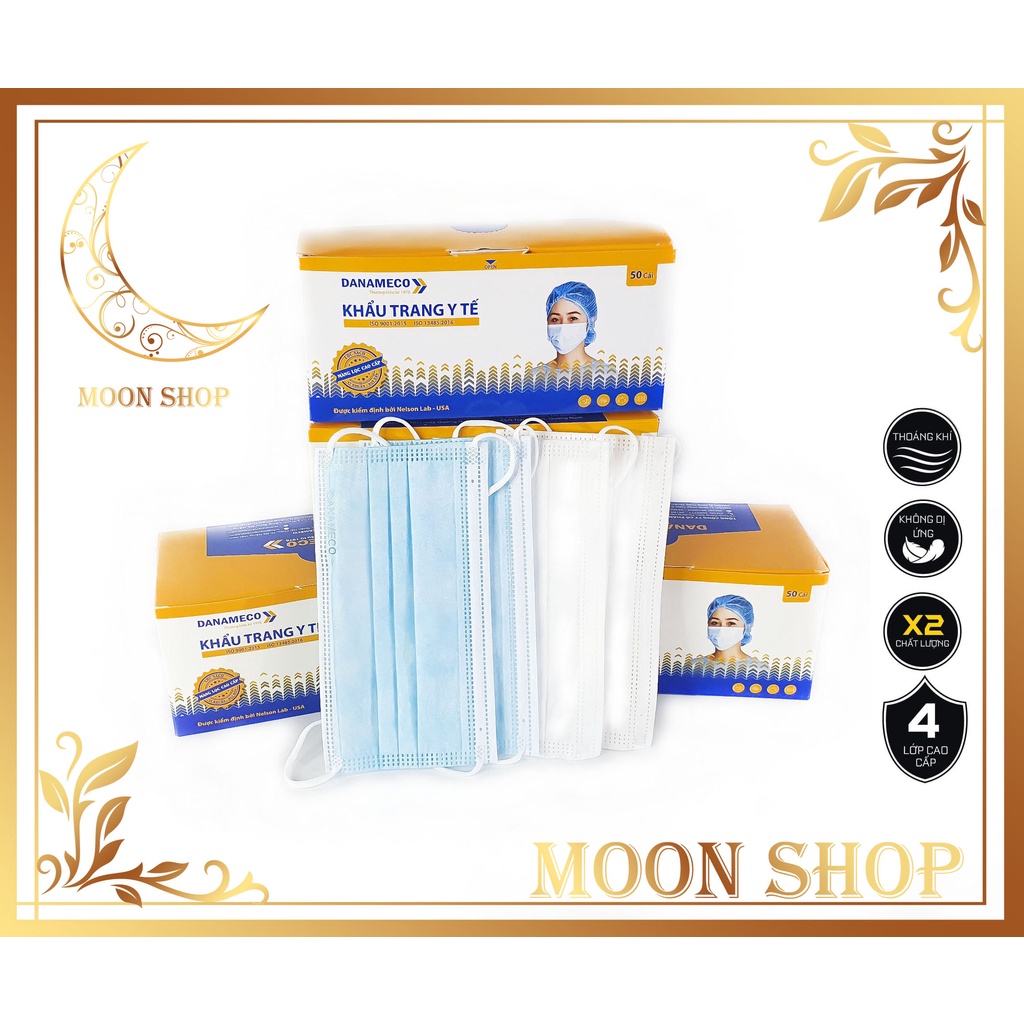 (Giá Sỉ) Hộp khẩu trang kháng khuẩn Danameco chính hãng công ty 50 cái giá xả