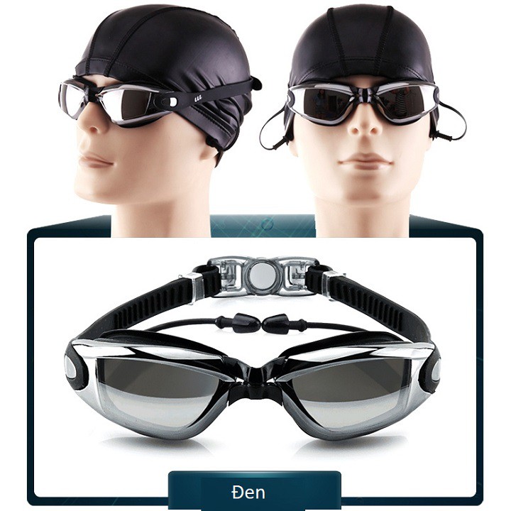 Kính bơi tráng gương chống nước, chống mờ, chống tia UV có bịt tai