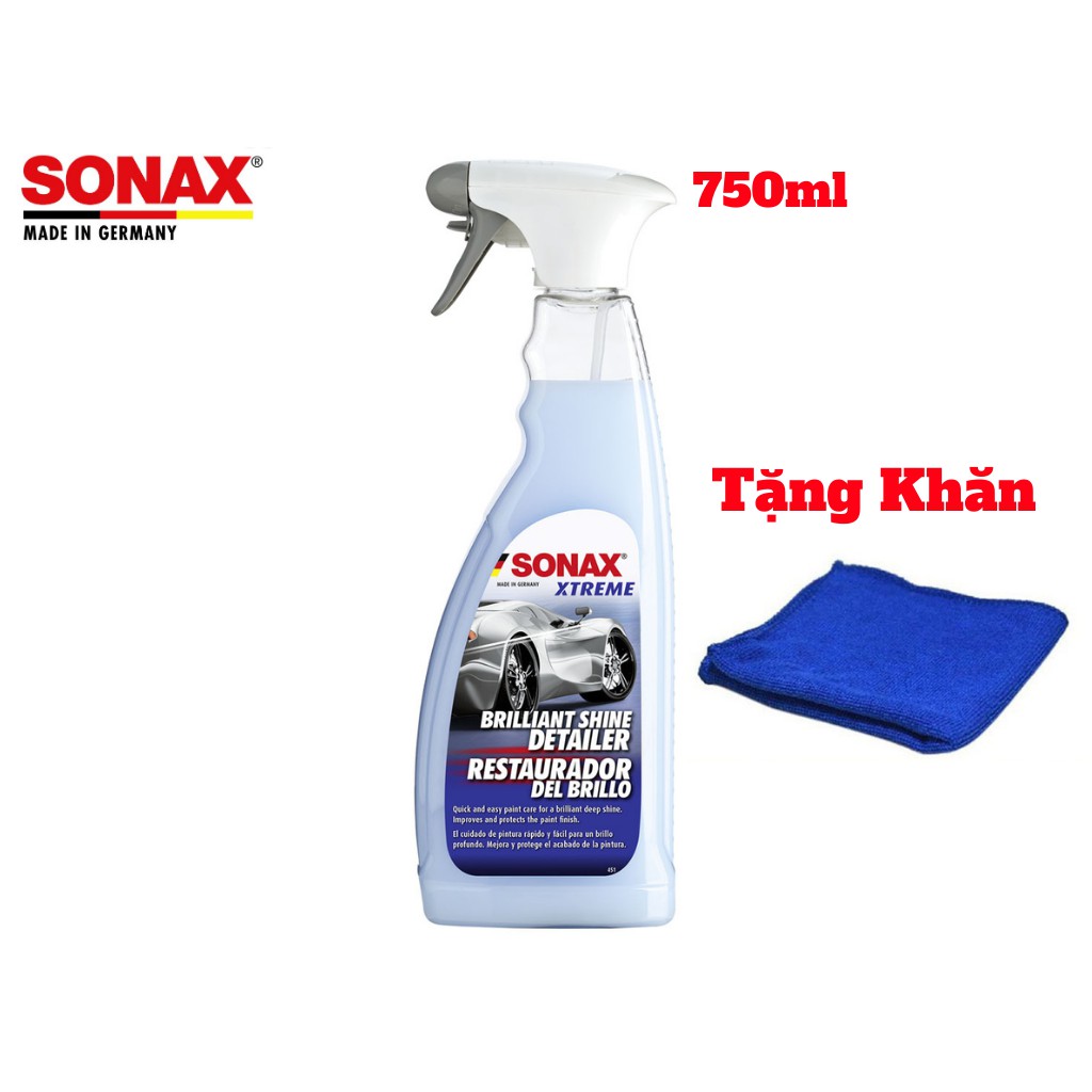 [Freeship] Chai Xịt Đánh Bóng Nhanh Sơn Xe Sonax Xtreme 287400 750ml Tặng Khăn