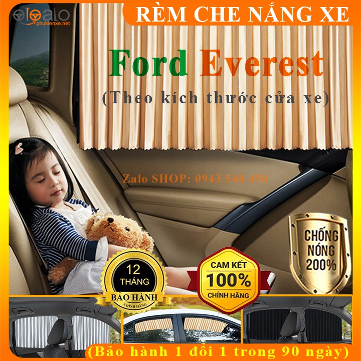 Rèm che nắng ô tô Ford Everest Vải lụa mềm gắn nam châm Cao Cấp - OTOALO