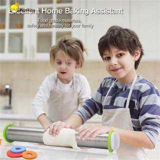 Stainless steel rolling pin + 4 removable adjustable mounting rings