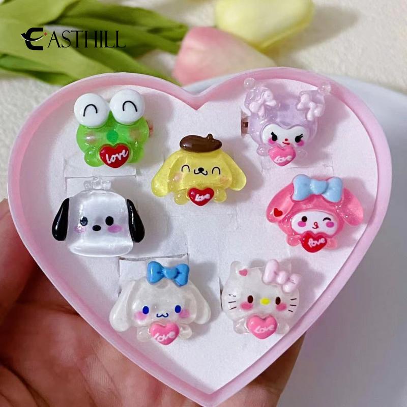 Nhẫn Cặp Đôi Hình Sanrio Kuromi My Melody Hello Kitty Pom Pom Purin Dễ Thương