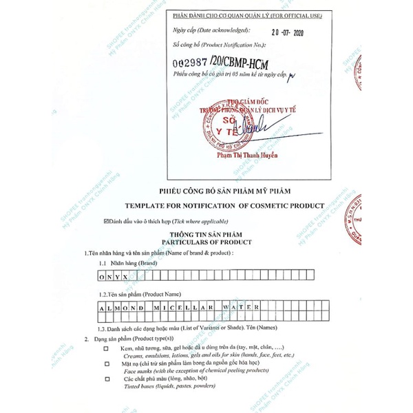 [HB GIFT] Nước Tẩy Trang ONYX Allmond Micellar Water 30ml | BigBuy360 - bigbuy360.vn