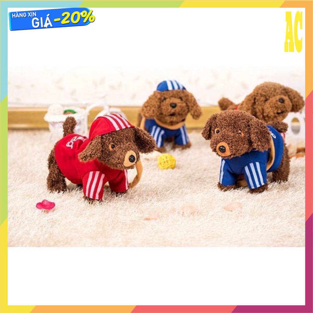 Chó Bông Chạy Pin Siêu Cute Đa Màu Biết Hát Biết Đi Lắc Mông - Qùa Tặng Dành Cho Bé