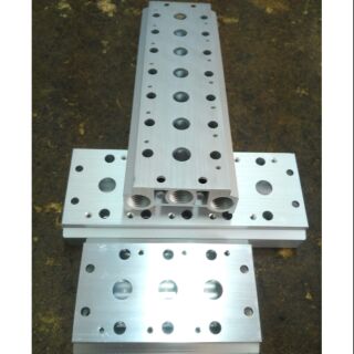 Đế nhôm CNC bắt van hơi solenoid ( lỗ thẳng)
