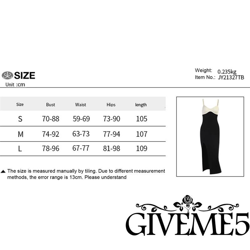 Đầm Midi Hai Dây Màu Sắc Tương Phản Thời Trang Cho Nữ