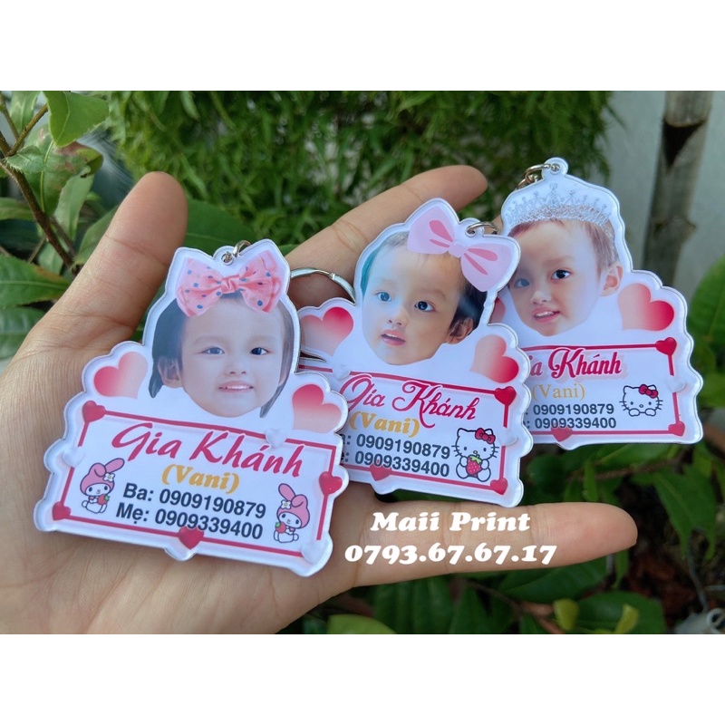 🌸🌸 MÓC KHOÁ - HUY HIỆU GHÉP MẶT TREO BALO CHO BÉ ĐI HỌC - IN THEO YÊU CẦU🔥🔥🔥