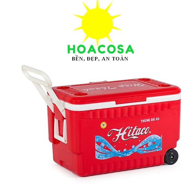 Thùng Đá Nhựa 65 Lít (65L) Hitaco ( Nhựa Hiệp Thành) - Có Bánh xe, Vòi Xả Tiện Lợi- Đồ Gia Dụng Hoacosa.