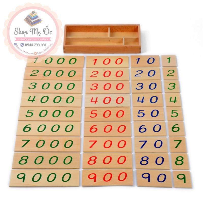 Giáo Cụ Montessori bản quốc tế - Bộ Thẻ Số từ 1 Đến 9000 (bộ to)