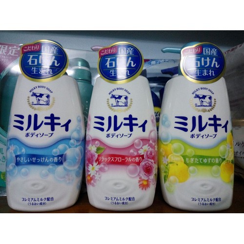 Sữa tắm Bò tươi Gyunyu Milky Body Soap 550ml Hàng Nhật Chính Hãng
