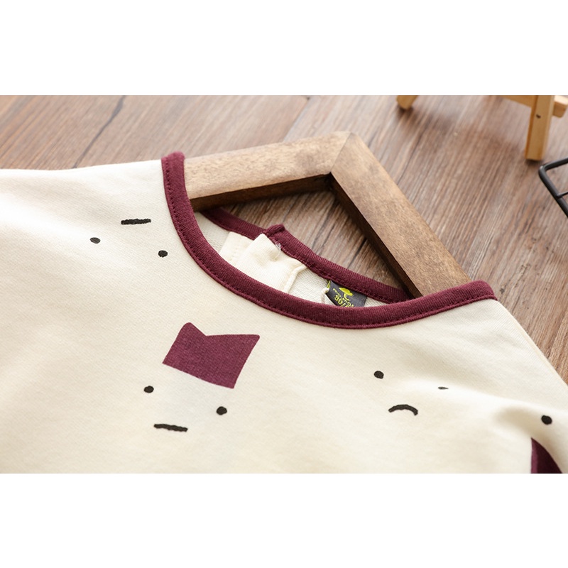 Bộ bé trai & bé gái trắng hình học moimojn