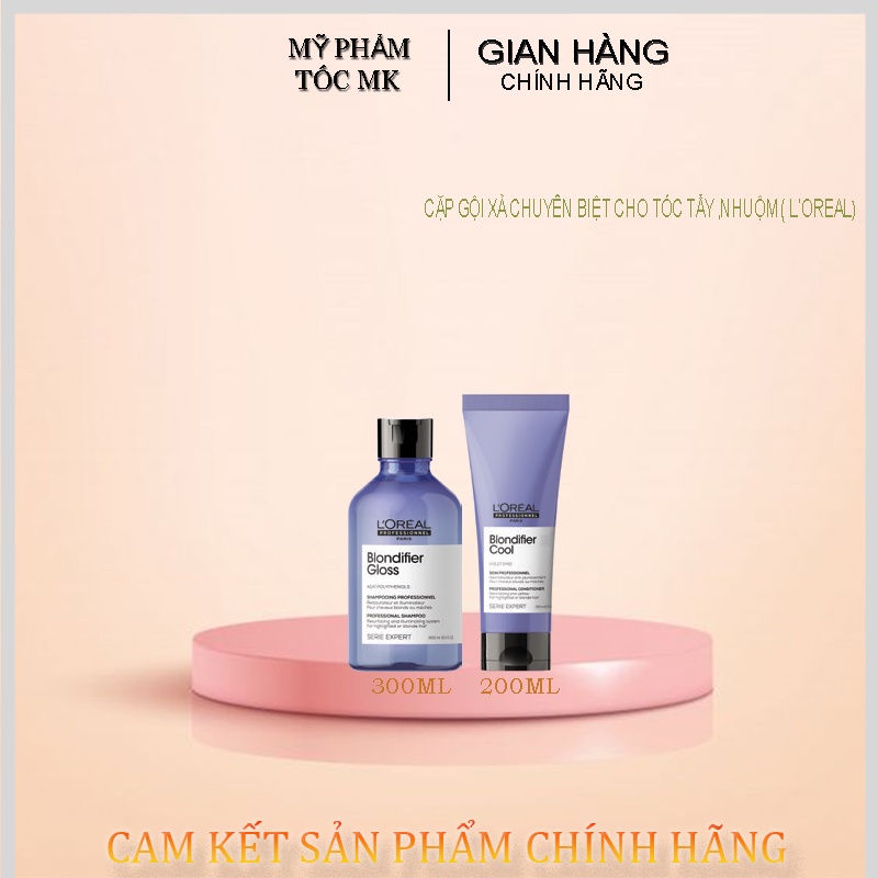 Combo gội xả LOREAL dành cho tóc tẩy nhuộm Serie Expert Blondifier Gloss Loreal 300ml-200ml