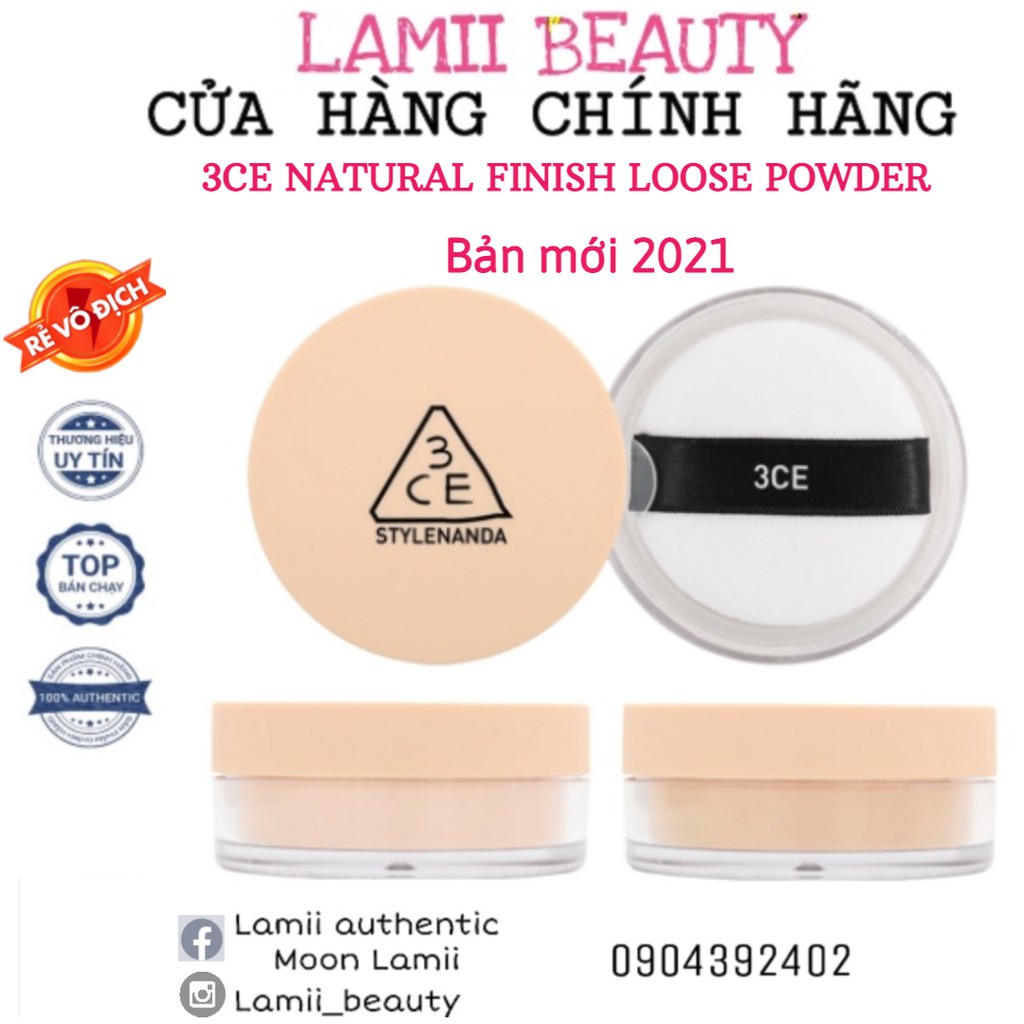 BẢN MỚI 2021 - PHẤN PHỦ 3CE NATURAL FINISH LOOSE POWDER