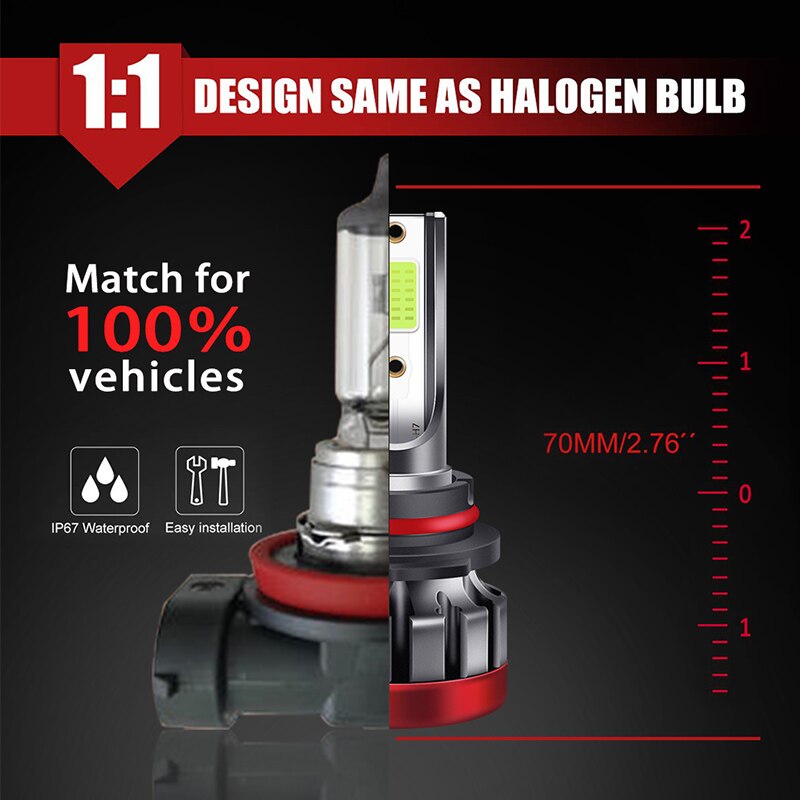 Set 2 bóng đèn SEAMETAL 881/ H27 5202 9005/ HB3 9006/ HB4 H11 P13W CSP chip 6000K LED cho đèn phá sương mù DRL xe hơi