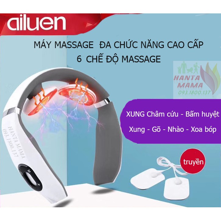 [Free Ship 🎁🎁🎁Bảo hành 1 năm] Máy massage cổ vai gáy Ailuen ALE-20 chính hãng [điều trị cổ vai gáy]