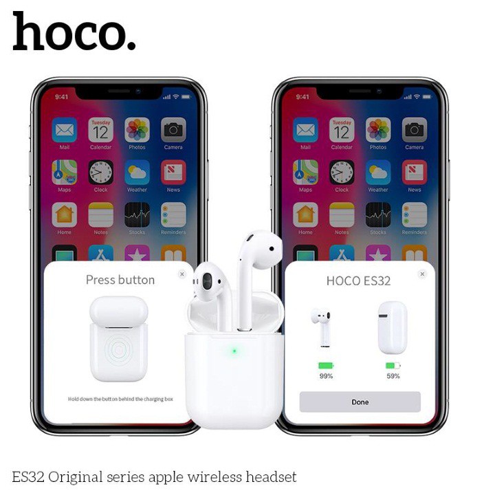 Tai Nghe Bluetooth ES32 HOCO Original TWS Hỗ Trợ Sạc Không Dây