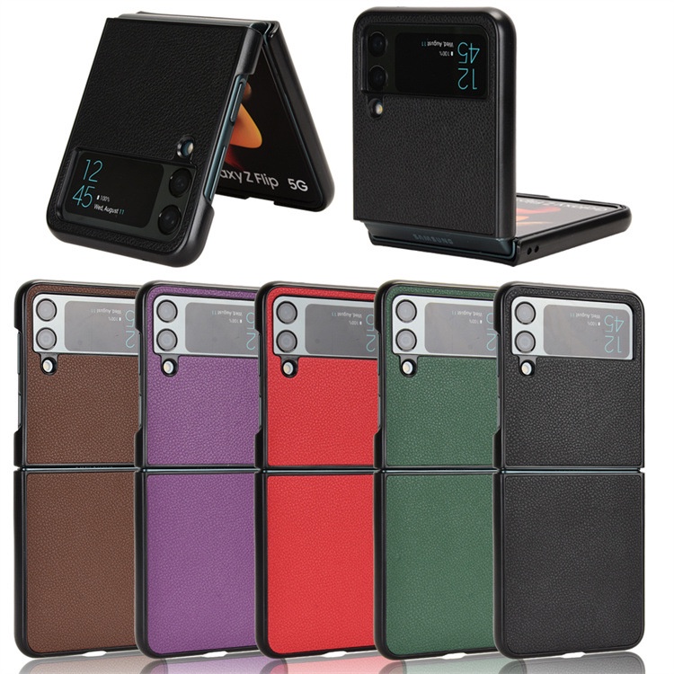 Ốp Điện Thoại Da PU Cứng Chống Sốc Cho Samsung Galaxy Z Flip 4 5G Z Flip 3 Flip 4 Flip3 5G
