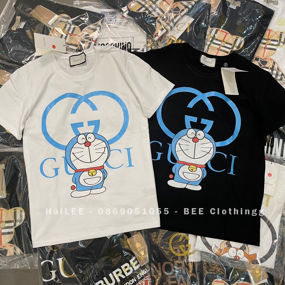 Áo phông nam nữ OVERSIZE form rộng giấu quần dáng UNISEX - ÁO GUCCI DORAEMON