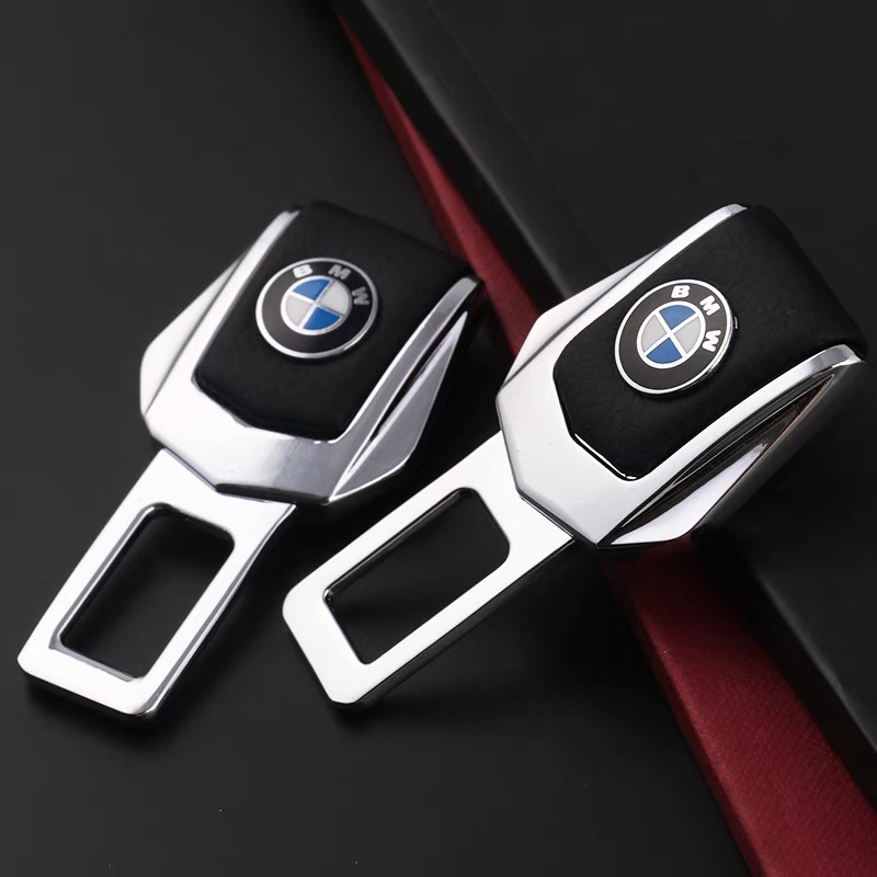 Combo 2 chiếc chốt đai an toàn phiên bản nâng cấp có thể lắp nối tiếp logo các hãng xe Mercedes, Bmw Audi, Porsche