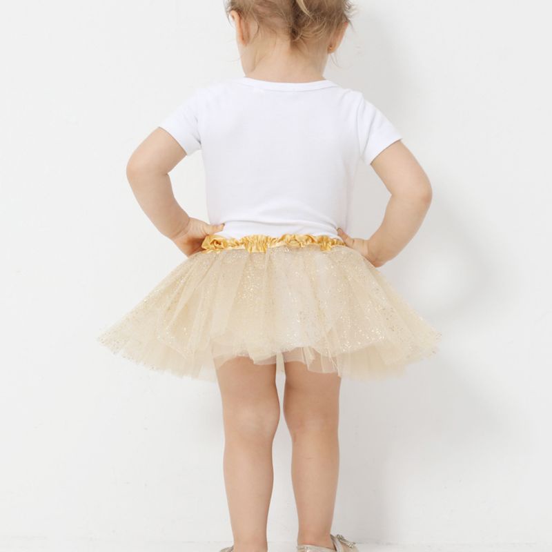 Chân váy tutu 3 lớp phối lưới đính kim sa lấp lánh cho bé gái 0-8 tuổi