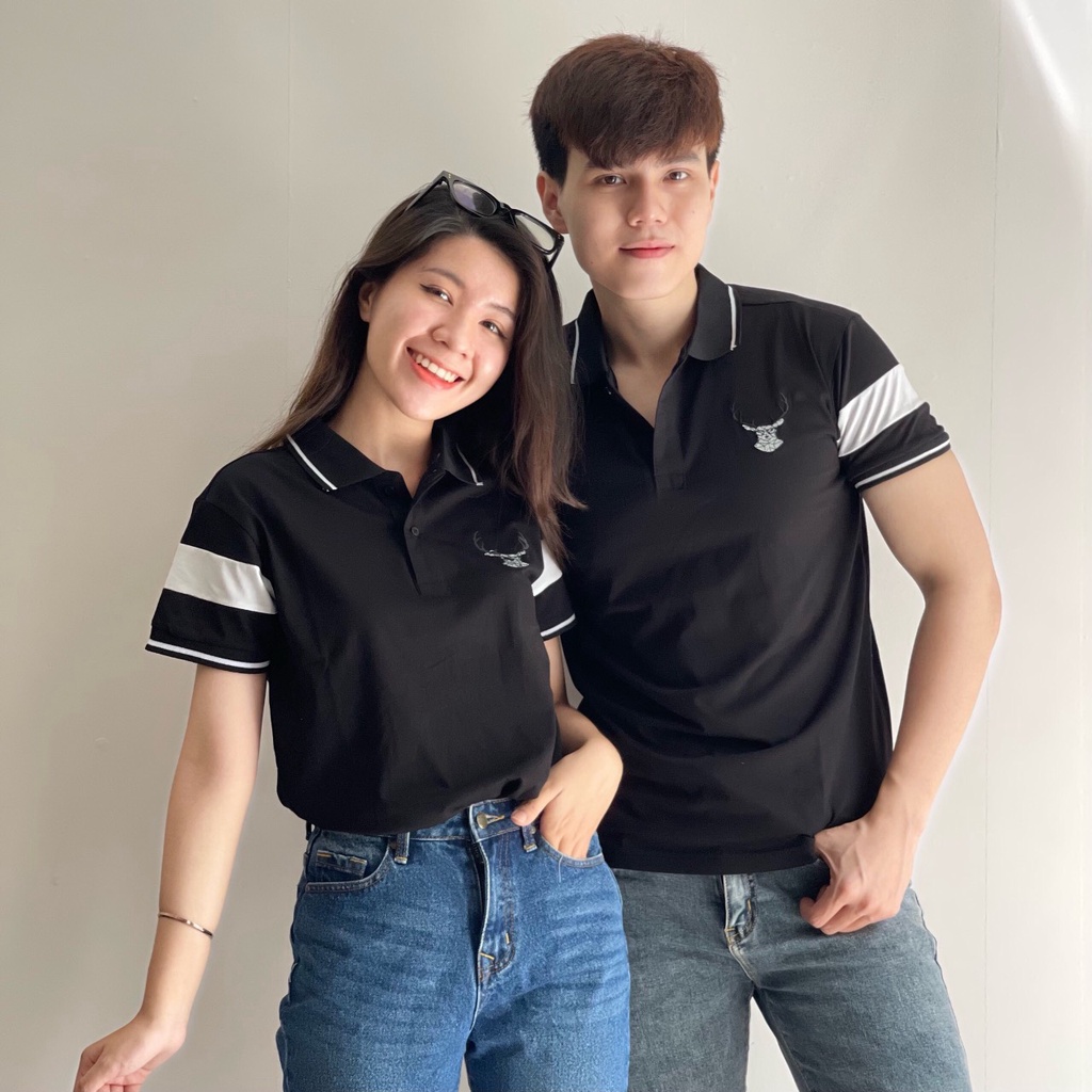 Áo Polo Nam cổ bẻ hươu thêu thun basic cộc tay vải cá sấu cotton phong cách trẻ trung chuẩn form nhiều màu