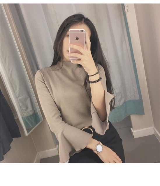 Áo len tay loe ( kèm video & ảnh thật mình mặc)  | BigBuy360 - bigbuy360.vn