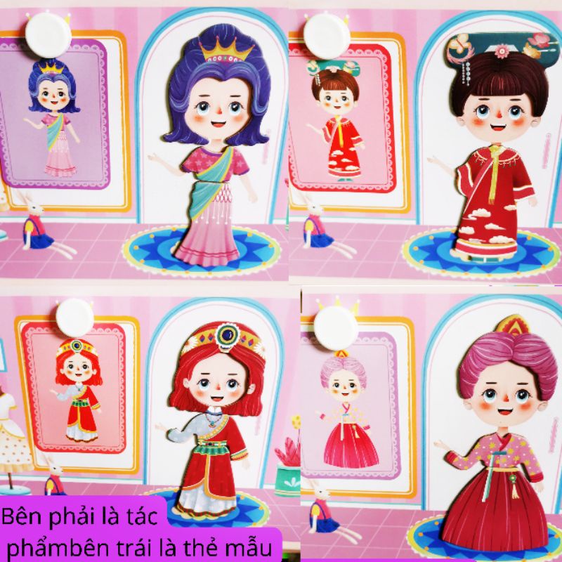 Thay đầm công chúa dạng xếp hình gắn nam châm 10 mẫu loại mới cực yêu