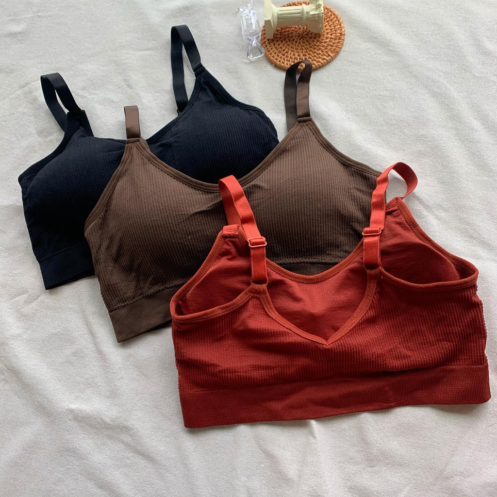 Xiaozhainv Áo Ngực Thể Thao Phong Cách Hàn Quốc Màu Sắc Ngẫu Nhiên Cho Nữ