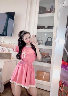 Set phom thụng quần giả váy