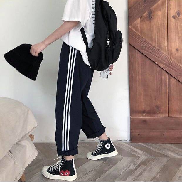 Quần baggy 3 sọc RUBY HOUSE86 dáng baggy mặc đi học, đi chơi thể thao, chất mịn không xù