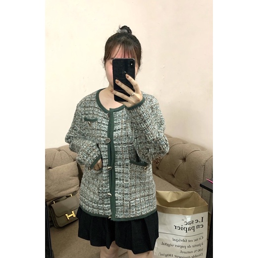 CDG Len xanh muối tiêu nữ thời trang 2021