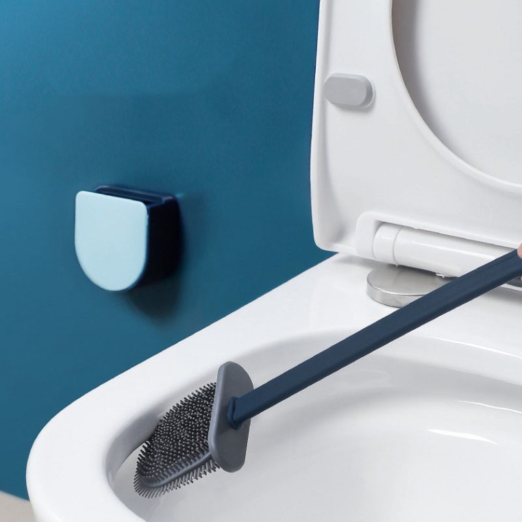 Chổi cọ nhà vệ sinh có khay treo dán tường Cây chà nhà tắm đa năng Cọ bồn cầu silicon tiện lợi bàn chải chà toilet COSI